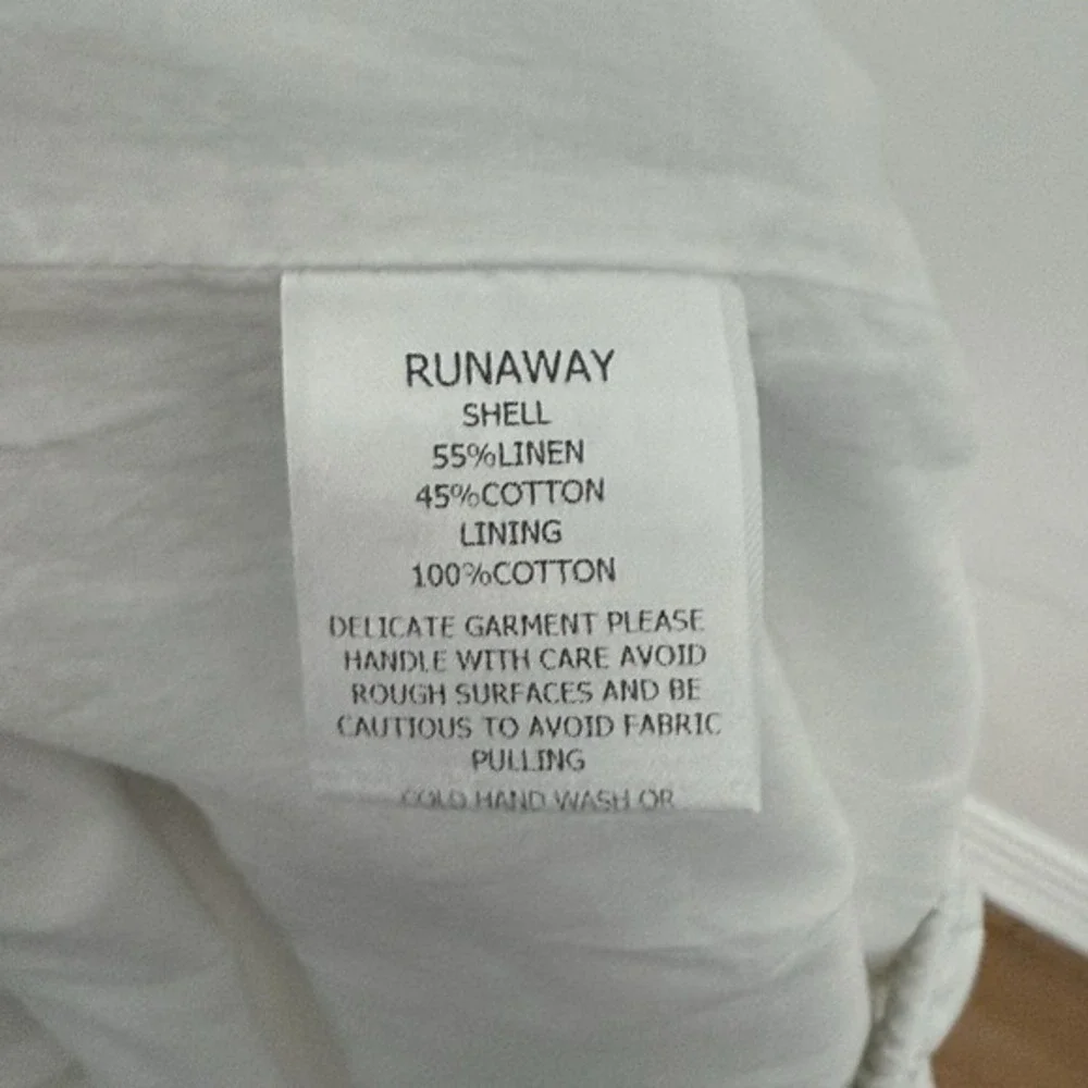 Runaway The Label‎ White Linen Shorts Scallop Hem Women's M High Waist Summer